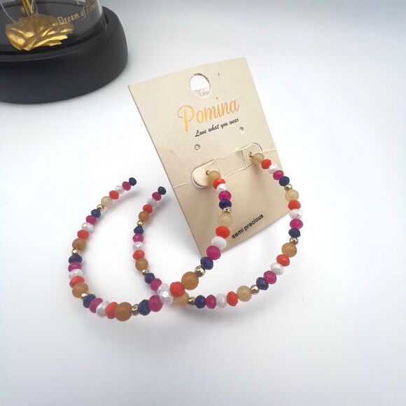 Pomina Beaded Hoop Earrings - Picture 7 of 7